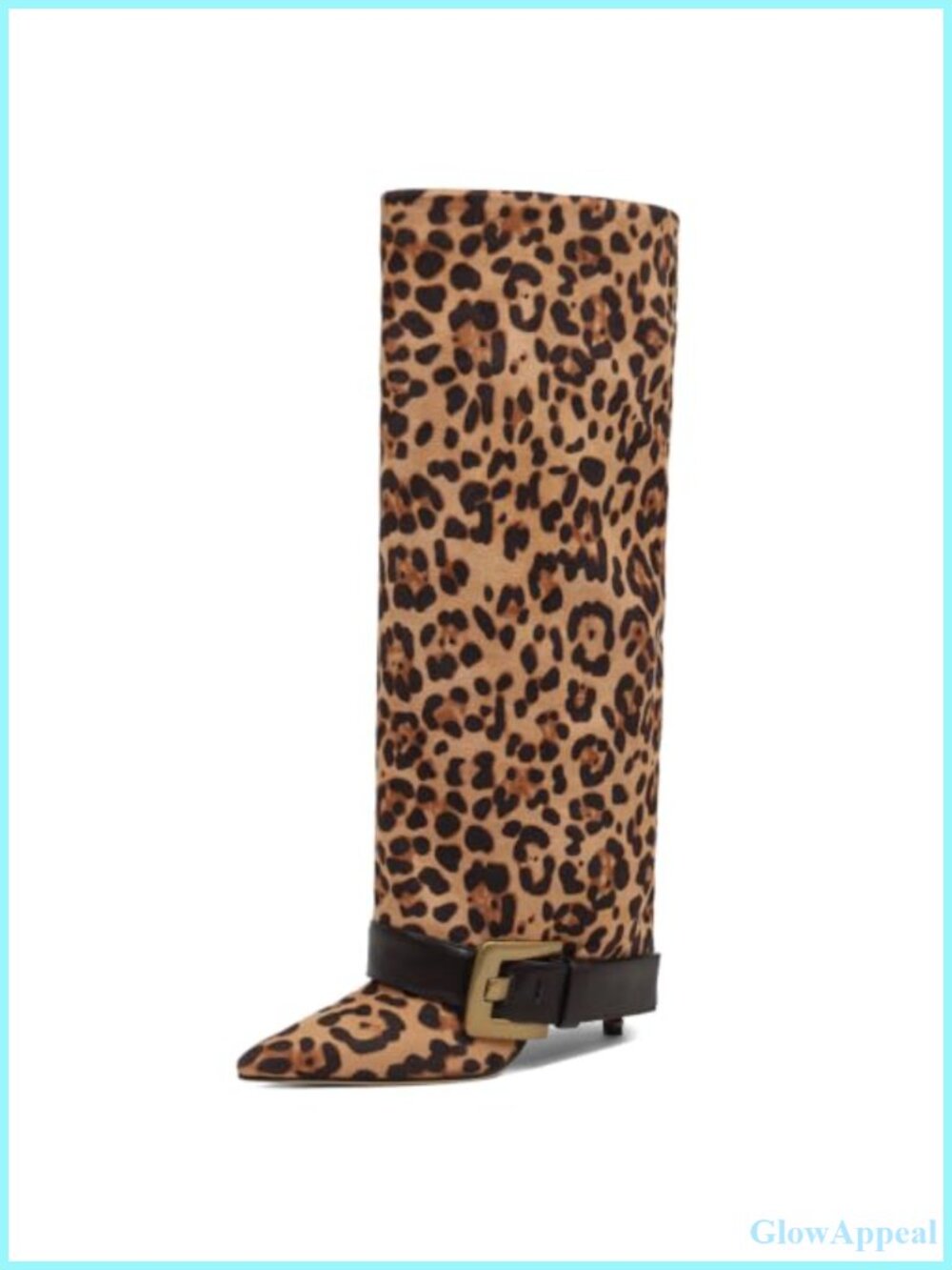 Faux Suede Knee High Boots Women Stiletto Heel Wide Calf Friendly